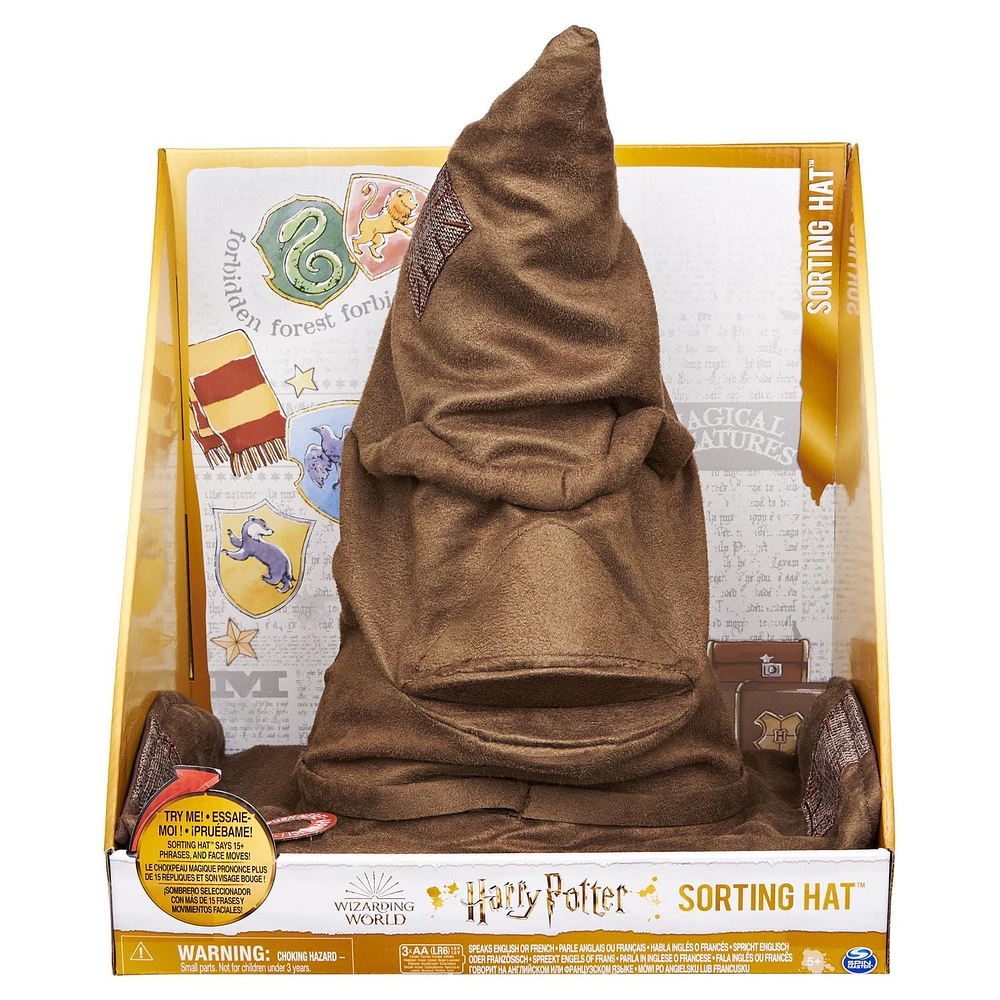 Wizarding World, Sorting Hat parlant avec 15 répliques pour jeux de rôles Harry Potter, jouets pour enfants à partir de 5 ans