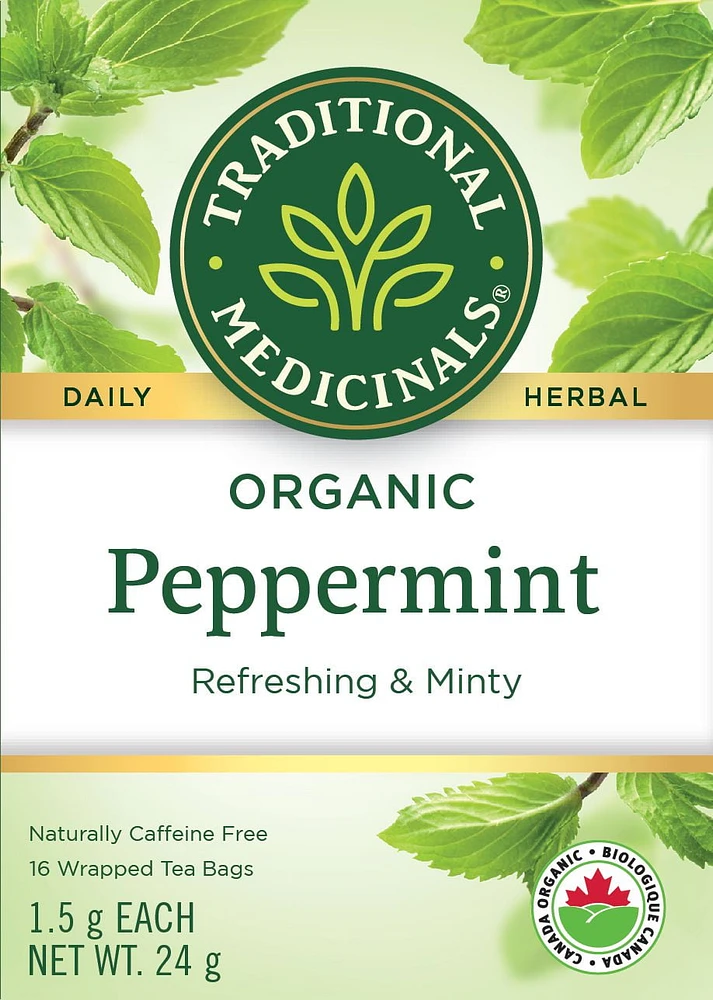 Traditional Medicinals Peppermint, 16 Wrapped Tea Bags