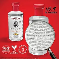 2% AHA Exfoliating Toner with Glycolic Acid, Lactic Acid and Witch Hazel, Pore Refining Facial Toner, 355ml