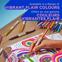 Stylos Paper Mate Flair, feutre, pointe audacieuse (1,2 mm), couleurs assorties, 16 unités