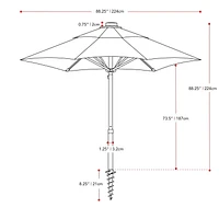 Parasol de plage portable CorLiving de 2,3 m avec ancrage pour sable et terre et sac de transport
