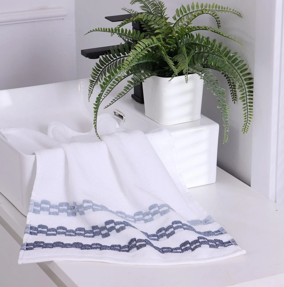 Ensemble de serviettes de luxe Chaps, paquet de 2, bleu marine, 16" x 24"