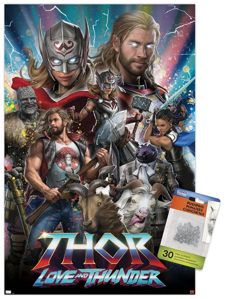 Marvel Thor: Love and Thunder - Amazing Wall Poster, 22.375" x 34" Framed