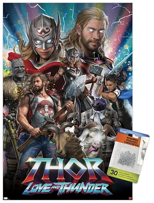 Marvel Thor: Love and Thunder - Amazing Wall Poster, 22.375" x 34" Framed