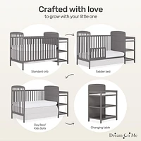 Dream On Me Anna 4 in 1 Full Size Crib and Changing Table Combo, Model #678, Two Storage Shelves