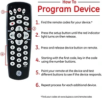 GE 3-Device Universal Remote Control, Black, 42607, 3-Device Universal Remote