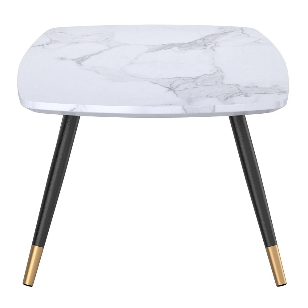 Table de salon rectangulaire contemporaine avec fini en similimarbre