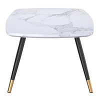 Table de salon rectangulaire contemporaine avec fini en similimarbre