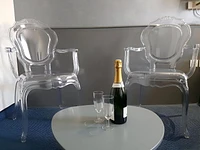 Heavenly Collection Clear Plastic Arm Chair Set of 6