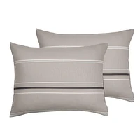 HomeTrends Grey and Blue Jacquard Stripe 3 Piece Duvet Cover Set