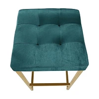 Tabouret de bar moderne et luxueux – Design élégant sans dossier avec pieds dorés brillants, siège rembourré, mélange parfait de style et de confort pour les cuisines et les bars