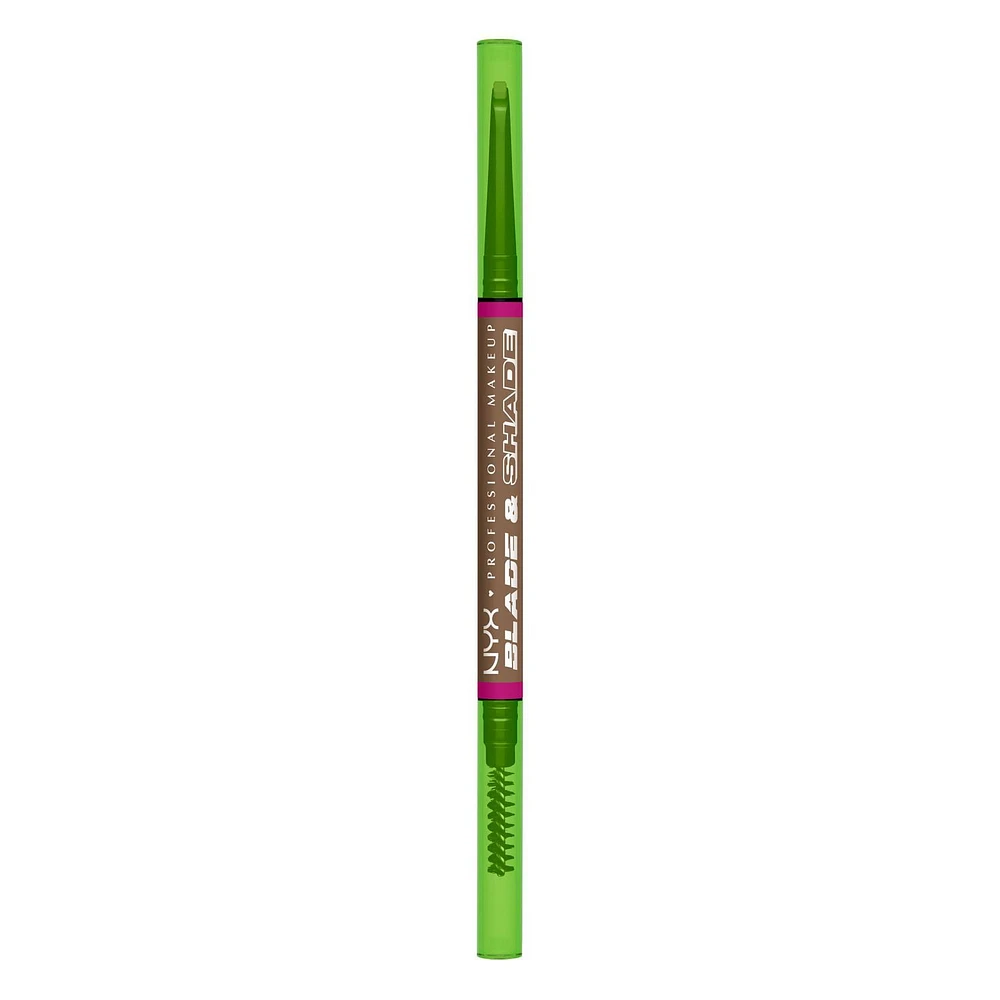NYX Professional Makeup Blade & Shade, Dual Edged Brow Pencil, 16 hour wear