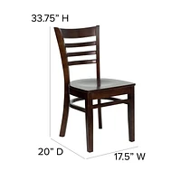 HERCULES Series Ladder Back Walnut Wood Restaurant Chair