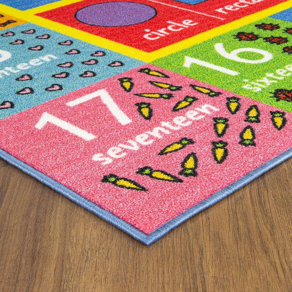 KC Cubs collection de récréation Symboles mathématiques, nombres et formes Apprentissage éducatif et aire de jeux Tapis pour enfants et enfants Chambres et salle de jeux