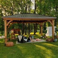 Backyard Discovery Gazebo en cèdre Barrington 14' x 12'