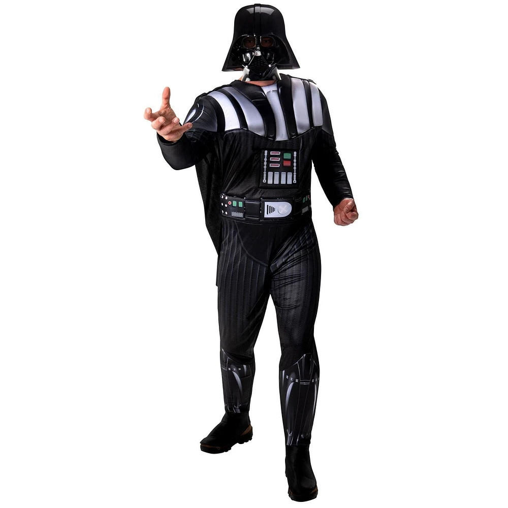 STAR WARS DARTH VADER QUALUX COSTUME (ADULT) - Qualux Jumpsuit with Detachable Cape and 3D Half Mask