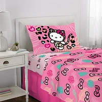 Hello Kitty "Wild Jungle" Twin Sheet Set, Hello Kitty Twin Sheet Set