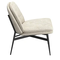 Chaise d’appoint moderne en tissu et en métal – beige et noir