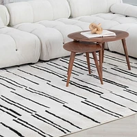 Tapis d'interieur abstrait Rug Branch Domus, creme noir, moderne - Salon, chambre, salle a manger et cuisine<br>
