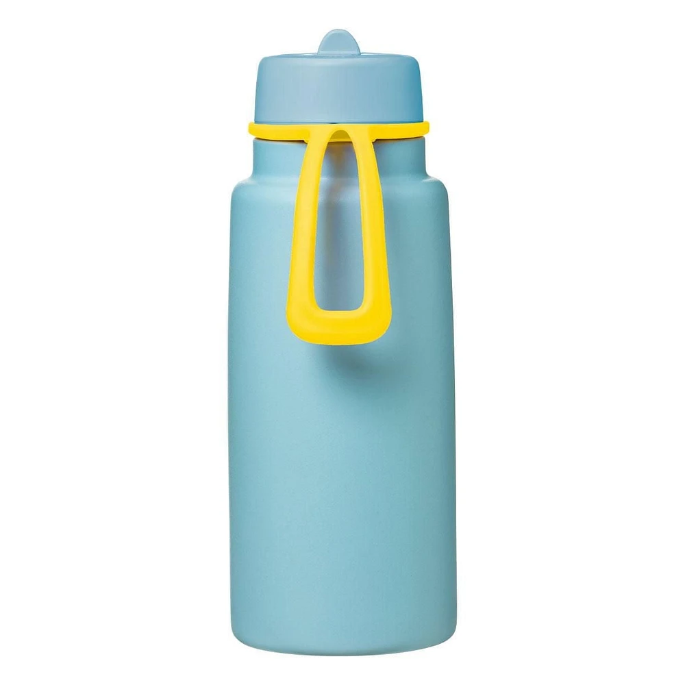b.box - Gobelet isotherme à couvercle rabattable avec paille, grande bouteille d'eau durable pour adolescents et adultes, bouteille d'eau de voyage, isolation triple couche, sans BPA