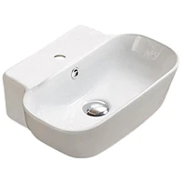 American Imaginations AI- 16,34 pouces Ensemble de vasque blanc au-dessus du comptoir W pour robinet central à 1 trou