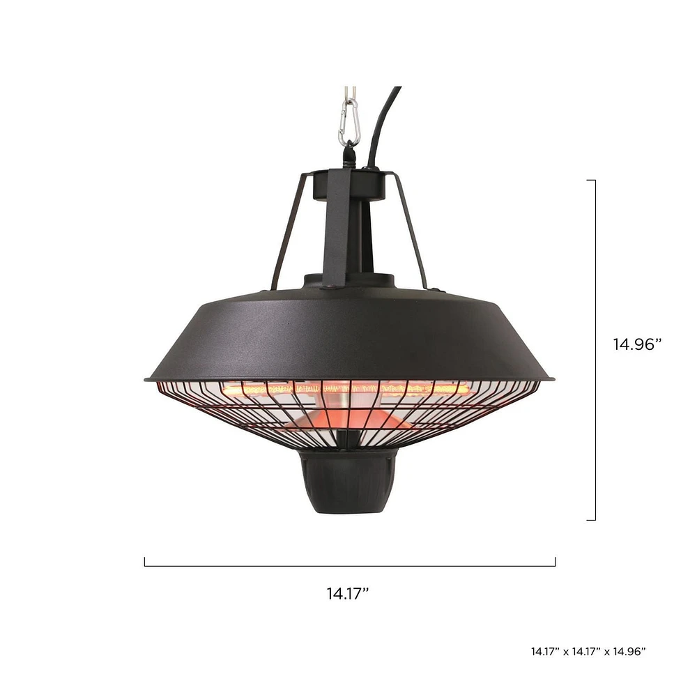 Westinghouse WES31-1520C Chaufferette Électrique Infra-rouge d'extérieure Suspendue avec finition en poudre noire