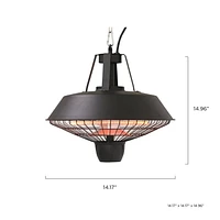 Westinghouse WES31-1520C Chaufferette Électrique Infra-rouge d'extérieure Suspendue avec finition en poudre noire