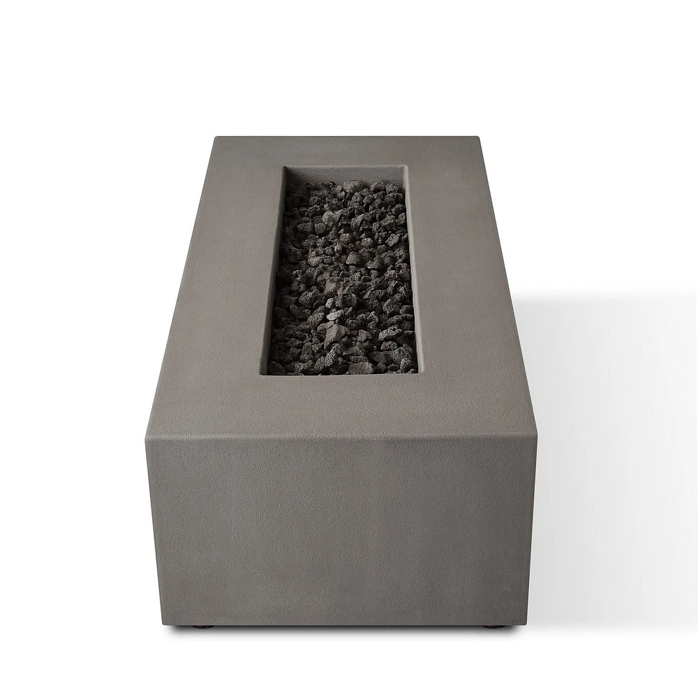 Real Flame Estes 60" Rectangle Propane Fire Pit With Hidden Tank in Flint by Jensen Co.