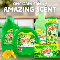 Assouplissant textile liquide Gain pour la lessive, parfum Original, compatible avec les laveuses HE 2.63L