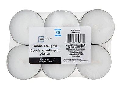 Mainstays Unscented Jumbo Tealights