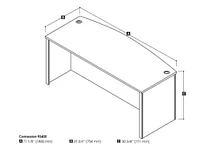 Bestar Connexion 71W Desk Shell in slate & sandstone