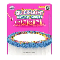 Quick Light Birthday Candles HAPPY BIRTHDAY Rainbow Glitter 13 pc