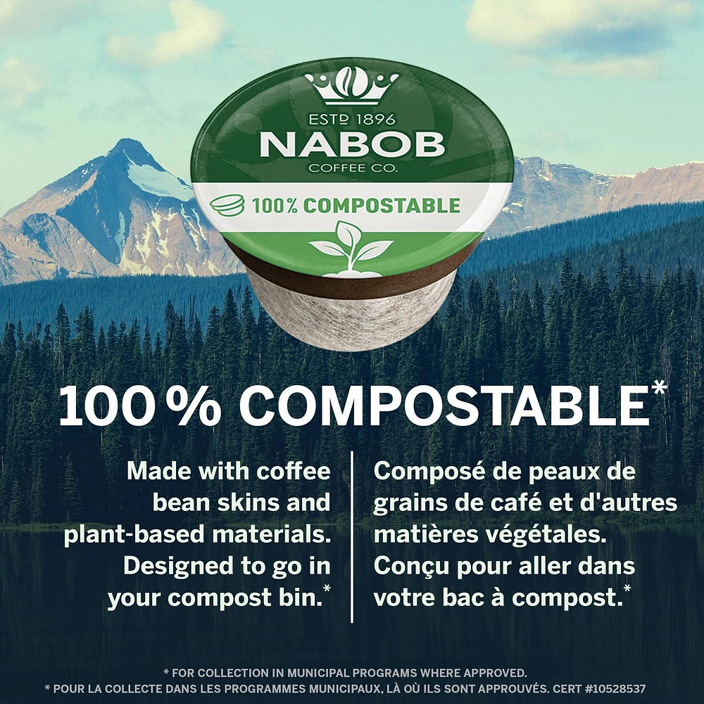 Dosettes de café Nabob 1896 Tradition compostables à 100 %