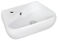 American Imaginations -in. W Wall Mount White Bathroom Vessel Sink Set For 1 Hole Left Faucet AI