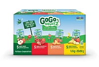 GoGo squeeZ Fruit Sauce Variety Pack, Apple, Strawberry, Peach, Banana, No Sugar Added. 90g per pouch, Pack of 20, 1.8kg