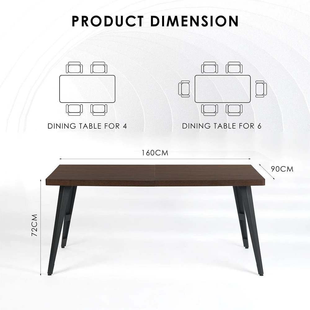 Homy Casa 5-Piece Modern Dining Set – 63 inch Rectangular Table and 4 Upholstered Chairs
