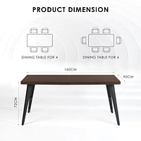 Homy Casa 5-Piece Modern Dining Set – 63 inch Rectangular Table and 4 Upholstered Chairs