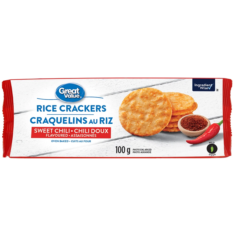 Great Value Sweet Chili Flavoured Rice Crackers, 100 g