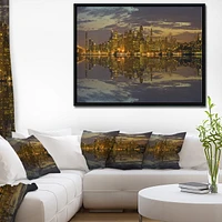 Design Art San Francisco Au Coucher Du Soleil Panorama  Sur Toile Encadrée