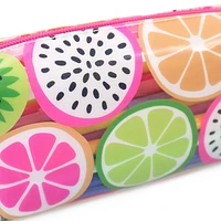 Pen+Gear Clear Fashion Pencil Pouch with Mixed Fruit Slices Print