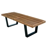Banc Nelson en bois de frêne massif et pieds en bois noirci