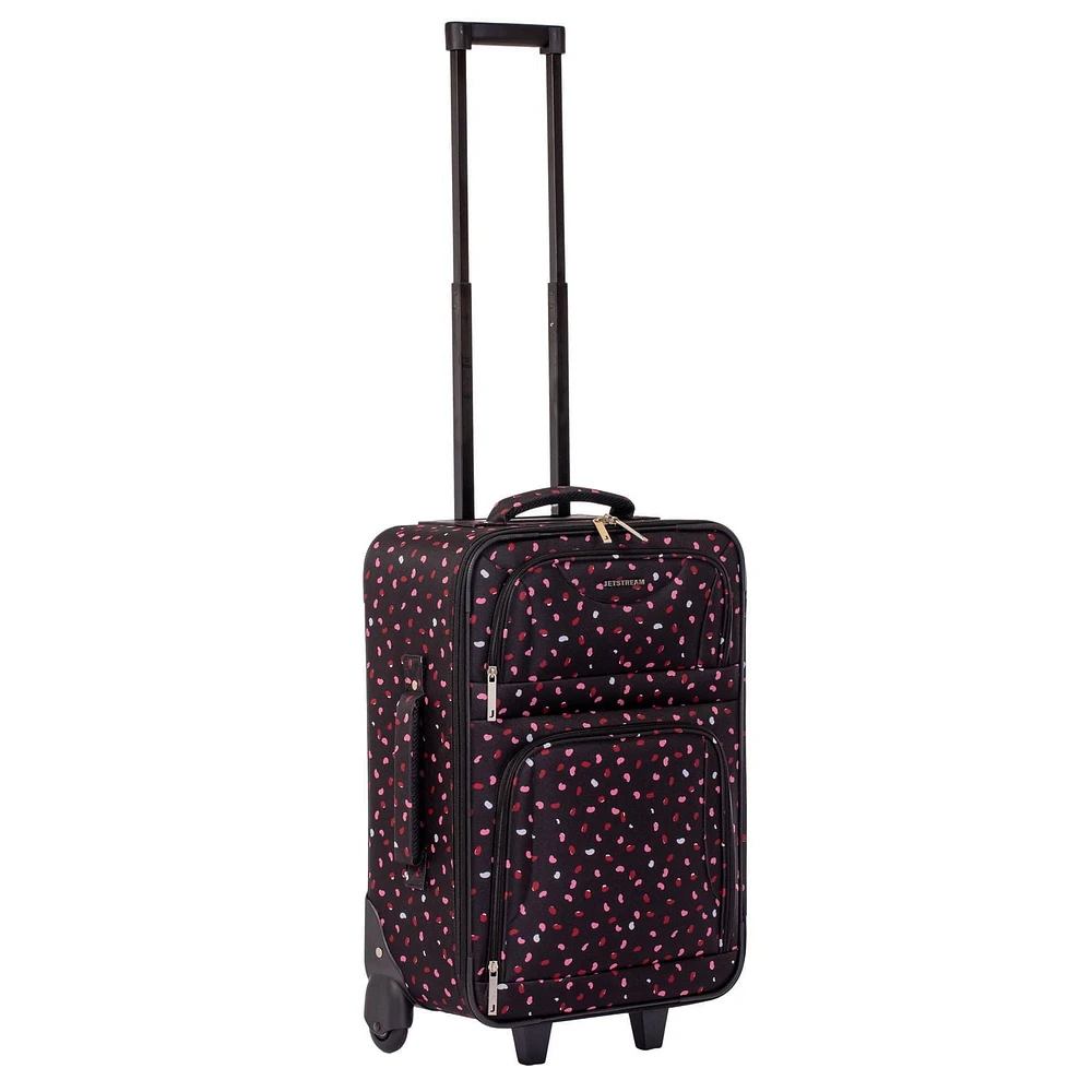JT 4PC SET AST, 4 Piece Suitcase Set: 25 Inch Luggage, Carry On Suitcase, Tote Bag & Toiletry Kit