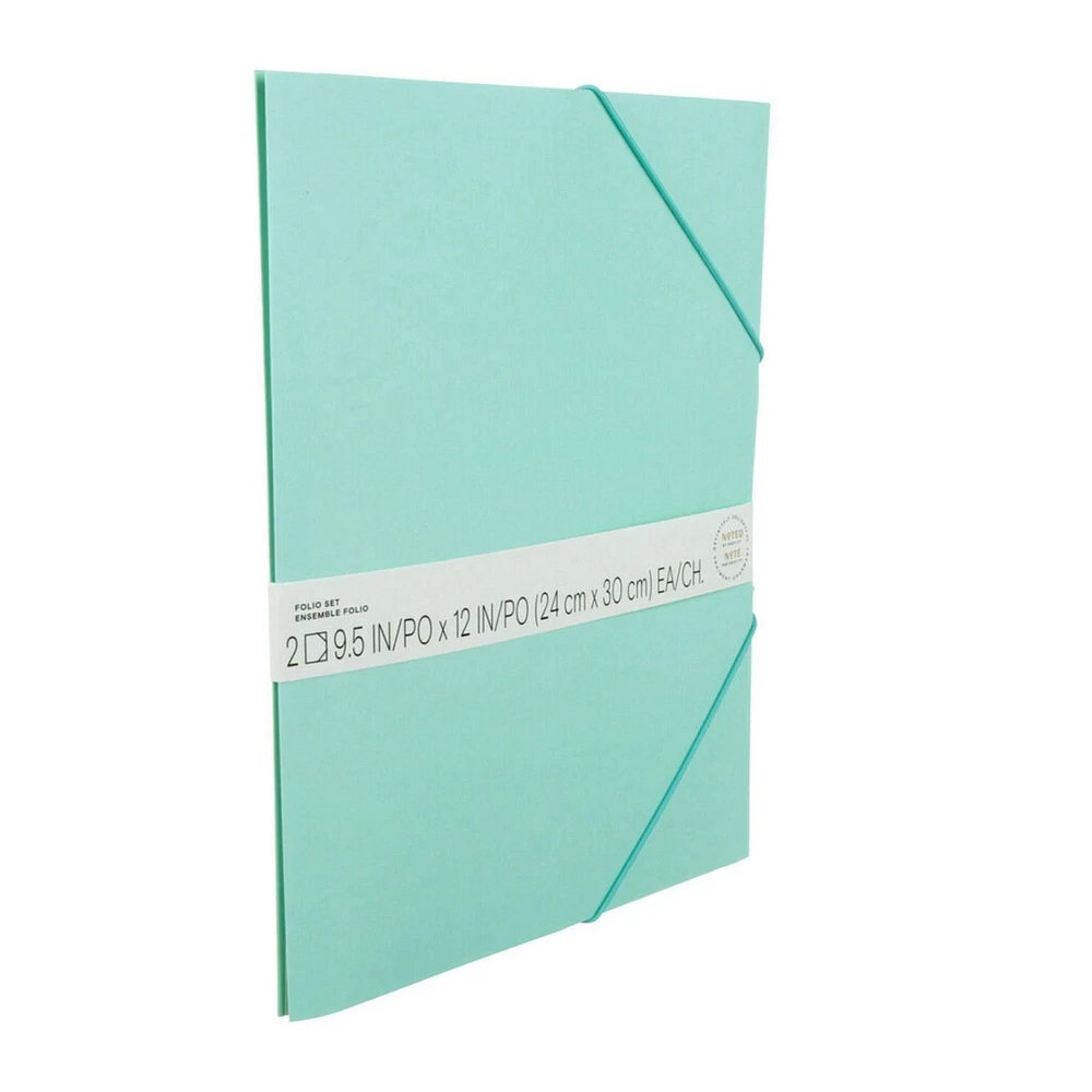 Chemise turquoise, Noté par la marque Post-it®, 9,5 po x 12 po, 2/paquet