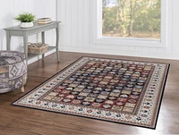 Tapis Emerald Barton noir & crème de 6 pi 7 po x 9 pi 7 po