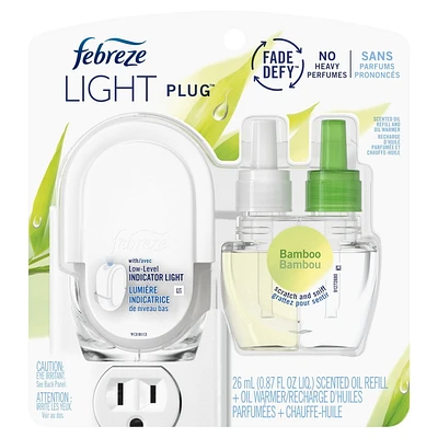 Febreze LIGHT Fade Defy PLUG Air Freshener, Bamboo