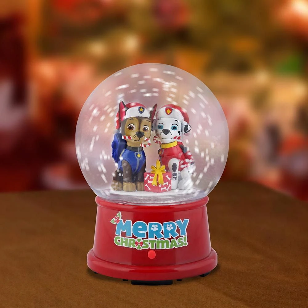 4.5 Inch Christmas Snowglobe Marshall and Chase Paw Patrol