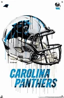 NFL Carolina Panthers - Drip Helmet 20 Wall Poster, 22.375" x 34" Framed