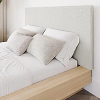 Ensemble de chambre à coucher Julian 3 pièces avec lit plateforme, tête de lit rembourrée et table de chevet