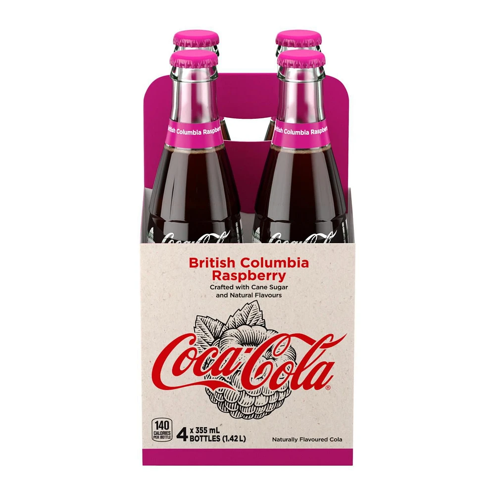 Coca-Cola Origins, British Columbia Raspberry  4x355mL, 4 x 355