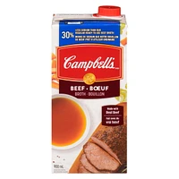 Bouillon de bœuf Campbell'sMD prêt à utiliser, 30 % moins de sodium, longue conservation 900 ml